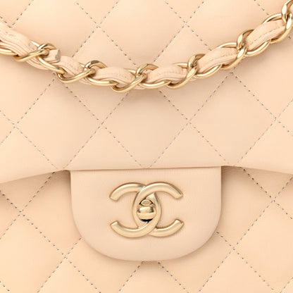 Chanel Lambskin Quilted Jumbo Double Flap Beige Clair 8 of 10
