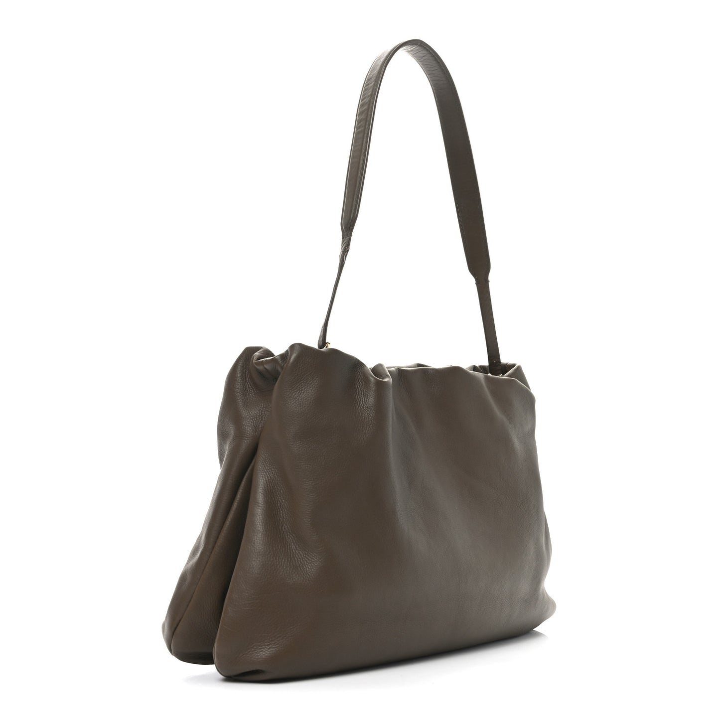 Goatskin Bourse Bag Coppery Yellow Brown Melange