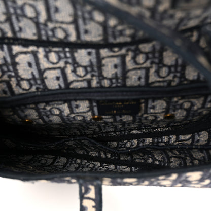 Christian Dior Oblique Embroidered Saddle Bag Blue 5 of 11