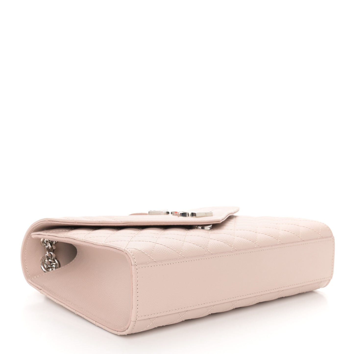 Grain De Poudre Textured Mixed Matelasse Medium Triquilt Monogram Satchel Marble Pink