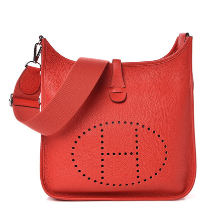 Hermes Taurillon Clemence Evelyne III PM Rouge Tomate 1 of 8