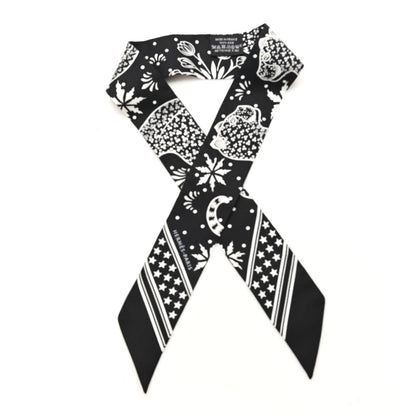Hermes Silk Les Leopards Twilly Black White 1 of 4
