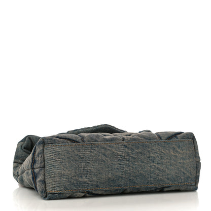 Saint Laurent Denim Quilted Small Loulou Puffer Monogram Chain Satchel Blue Cinnamon 4 of 9