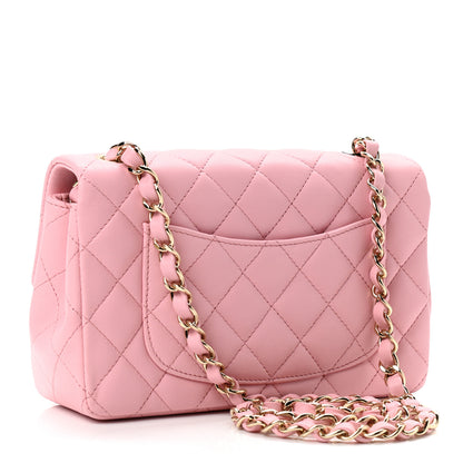 Chanel Lambskin Quilted Mini Rectangular Flap Pink 3 of 11