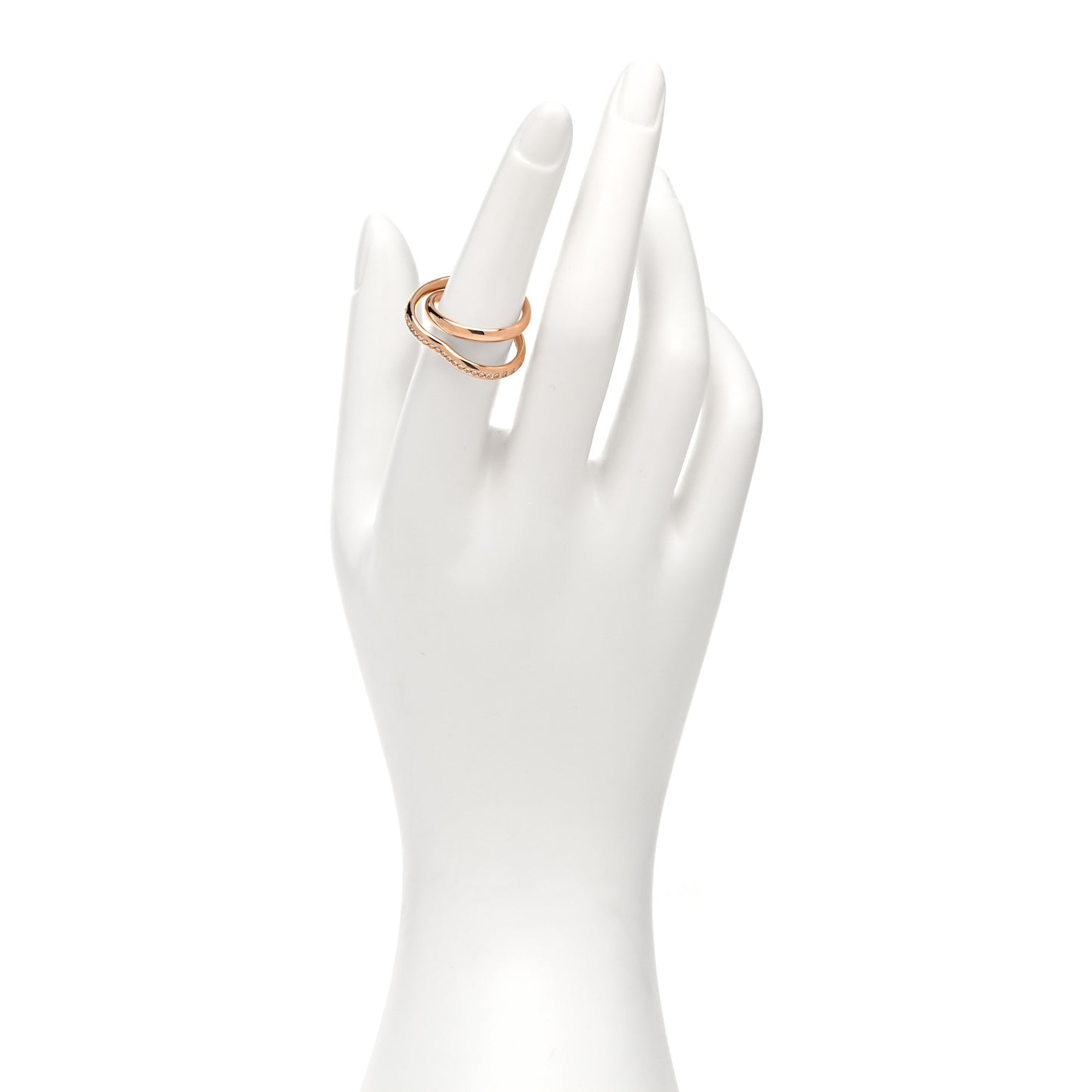 18K Rose Gold Diamond Vertige Coeur Ring 52 6