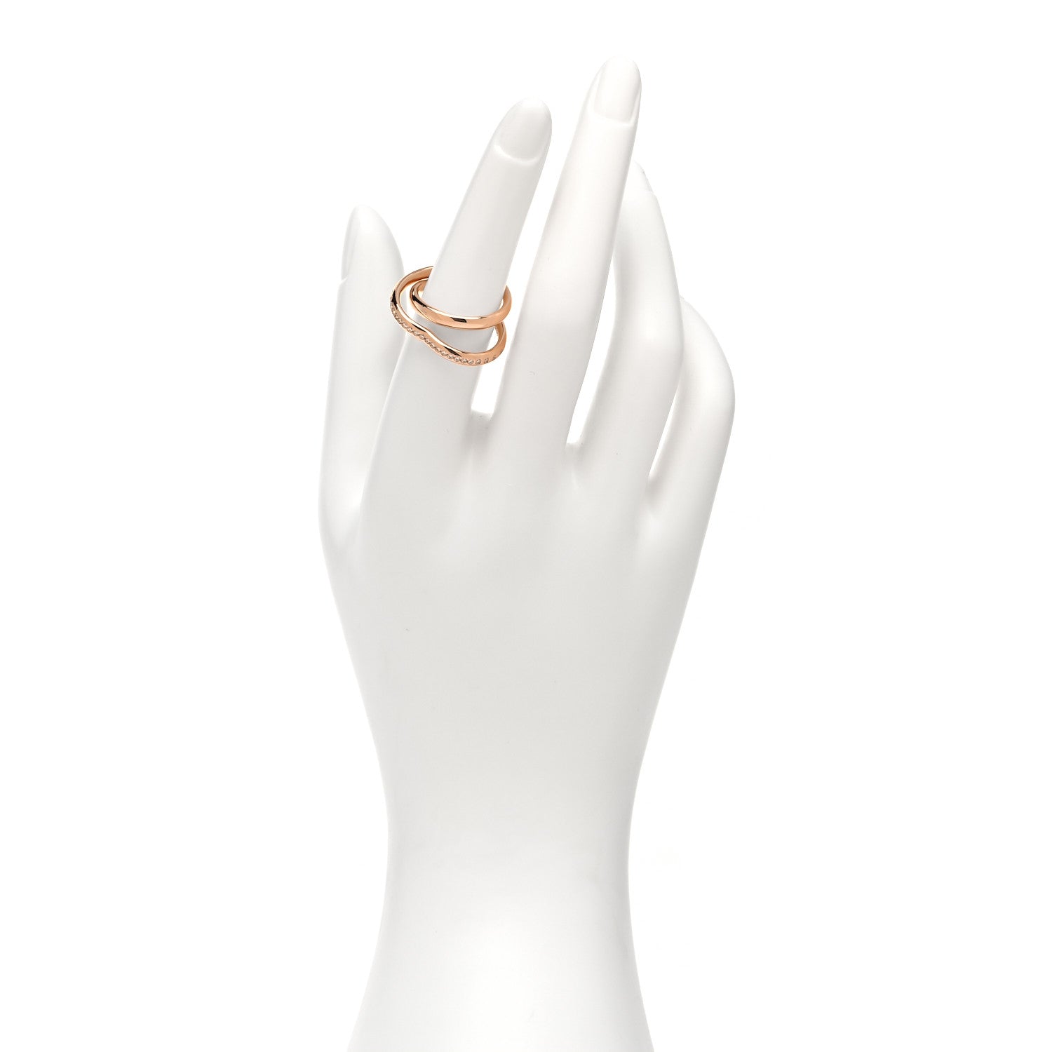 Hermes 18K Rose Gold Diamond Vertige Coeur Ring 52 6 2 of 6