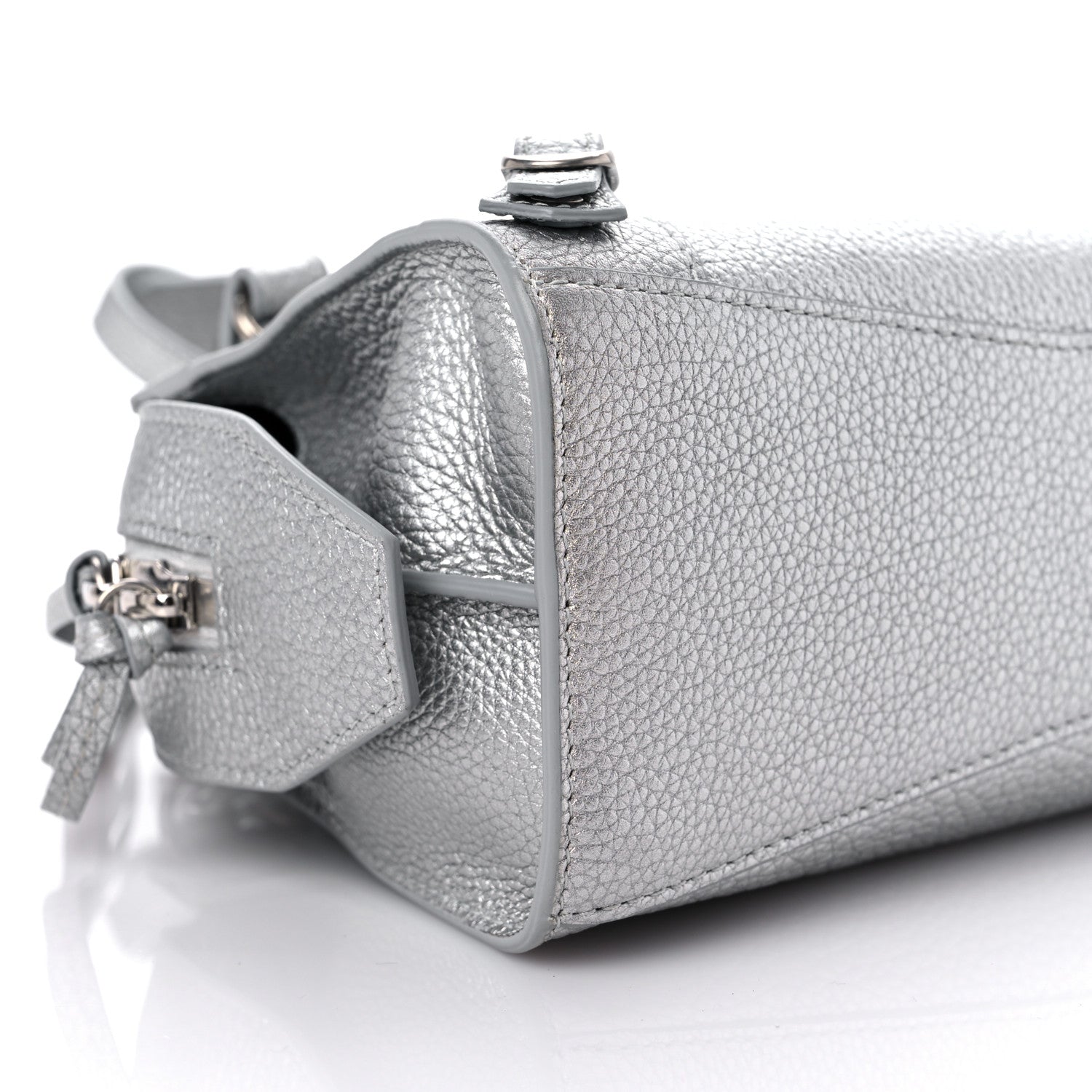 Balenciaga Metallic Grained Calfskin Neo Classic Silver Hardware Mini City Silver 7 of 10