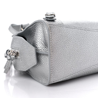 Balenciaga Metallic Grained Calfskin Neo Classic Silver Hardware Mini City Silver 7 of 10