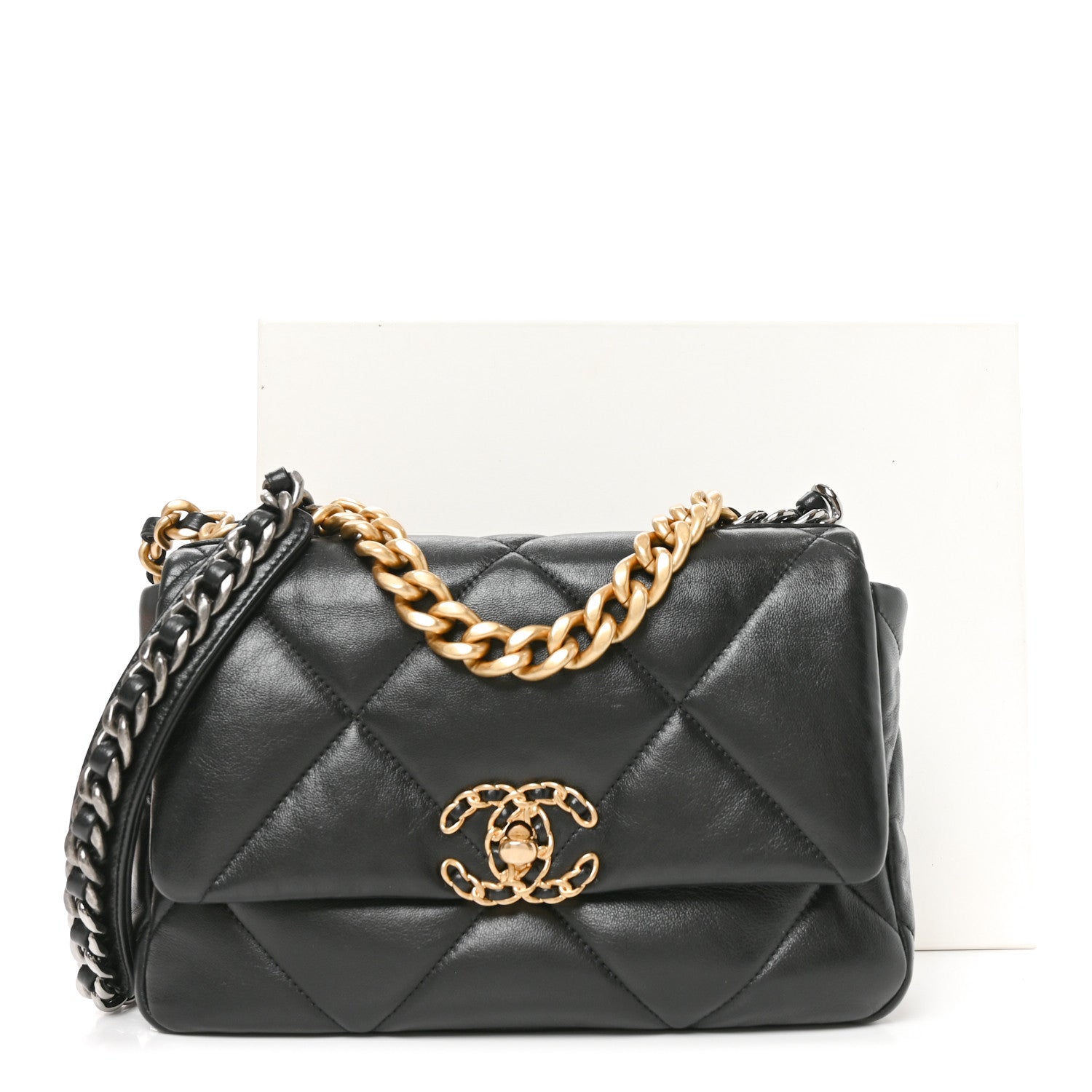 Chanel Lambskin Quilted Medium Chanel 19 Flap Black 11 of 11