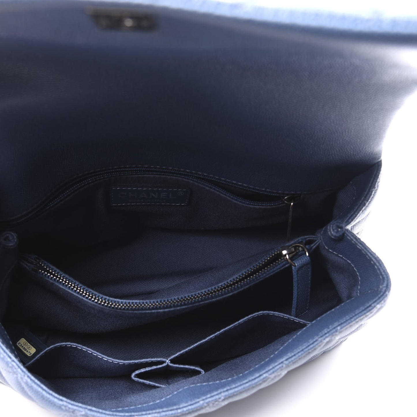 Caviar Quilted Small Coco Handle Flap Blue