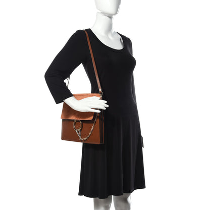 Chloe Suede Calfskin Medium Faye Shoulder Bag Tobacco 2 of 8