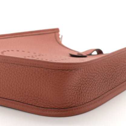 Hermes Taurillon Clemence Maxi Quadrille Evelyne TPM Cuivre Chai Nata Bleu Brume 9 of 10