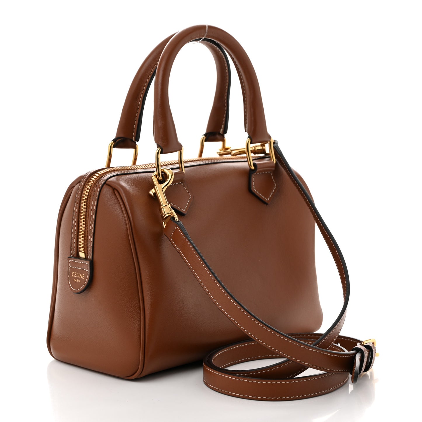 Smooth Calfskin Triomphe Small Boston Bag Tan