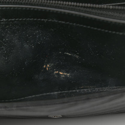Saint Laurent Grain De Poudre Matelasse Chevron Monogram Chain Wallet Black 10 of 10