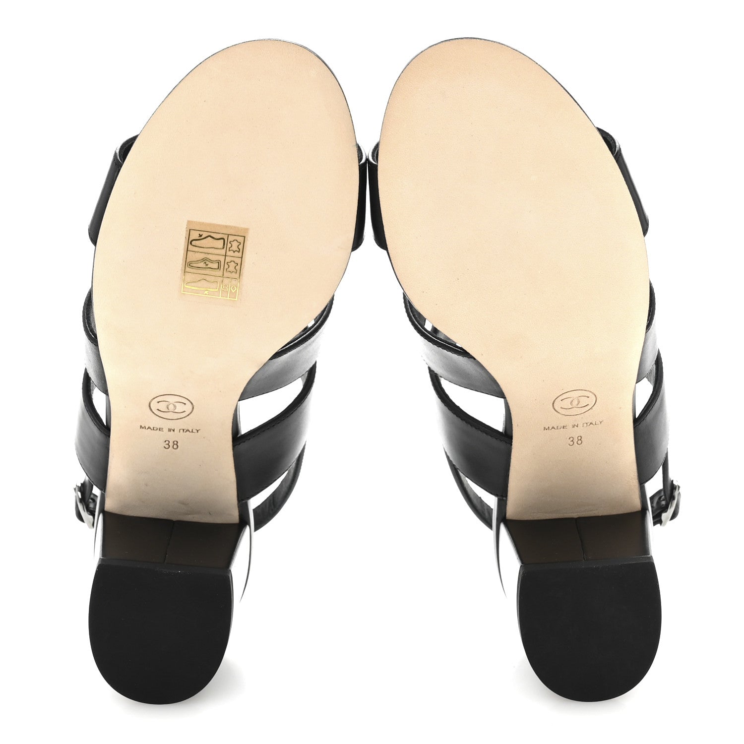 Chanel Calfskin CC Turnlock Sandals 38 Black 6 of 10