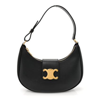 Celine Smooth Calfskin Medium Strap Ava Triomphe Shoulder Bag Black 1 of 12