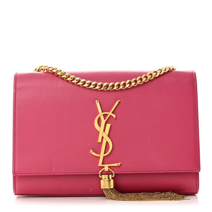 Saint Laurent Calfskin Small Classic Monogram Kate Tassel Satchel Lipstick Fuchsia 1 of 11
