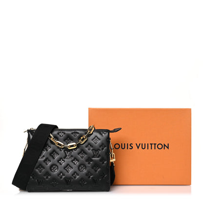 Louis Vuitton Lambskin Embossed Monogram Coussin PM Black 13 of 13