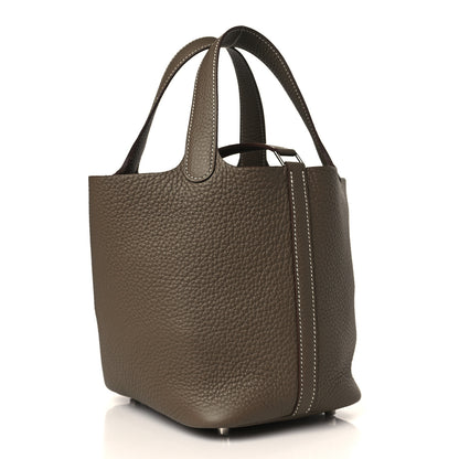 Hermes Taurillon Clemence Picotin Lock 18 PM Etoupe 3 of 10