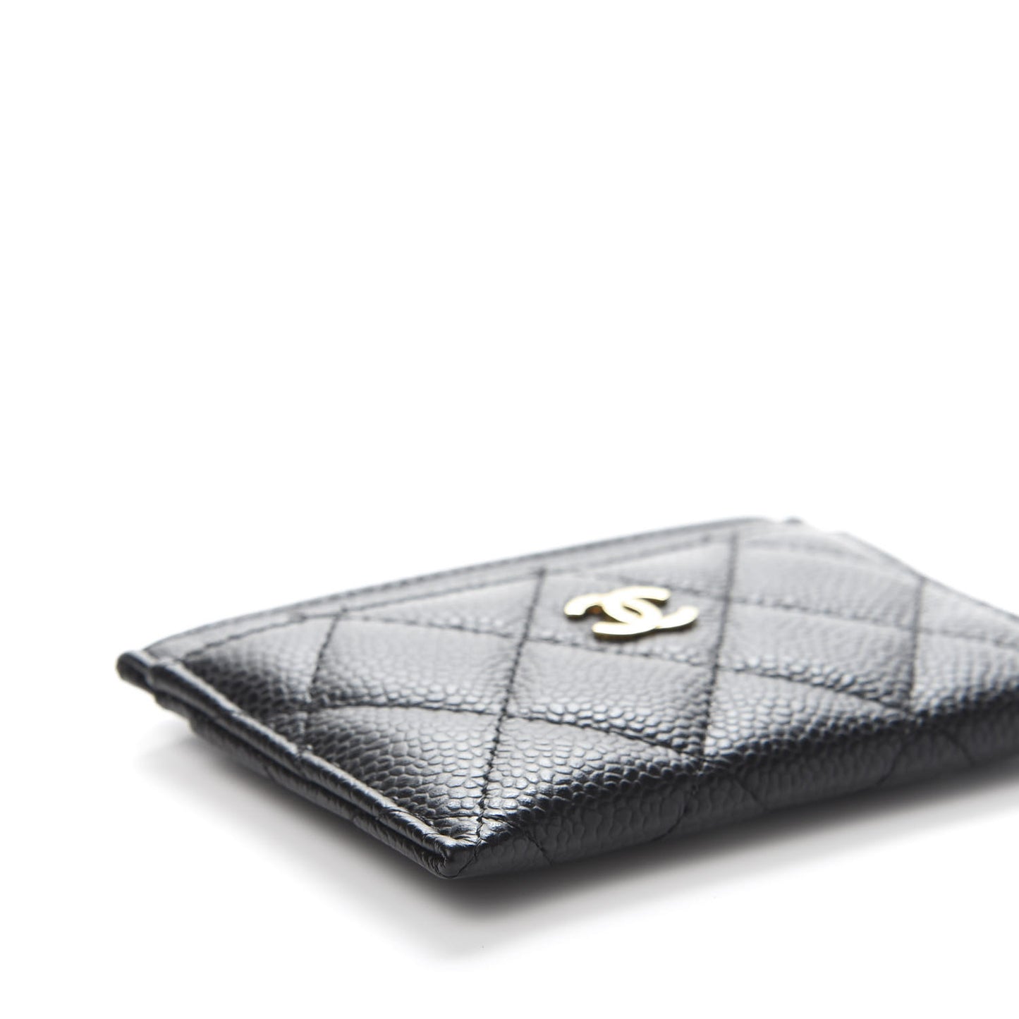 Caviar Quilted Card Holder Black