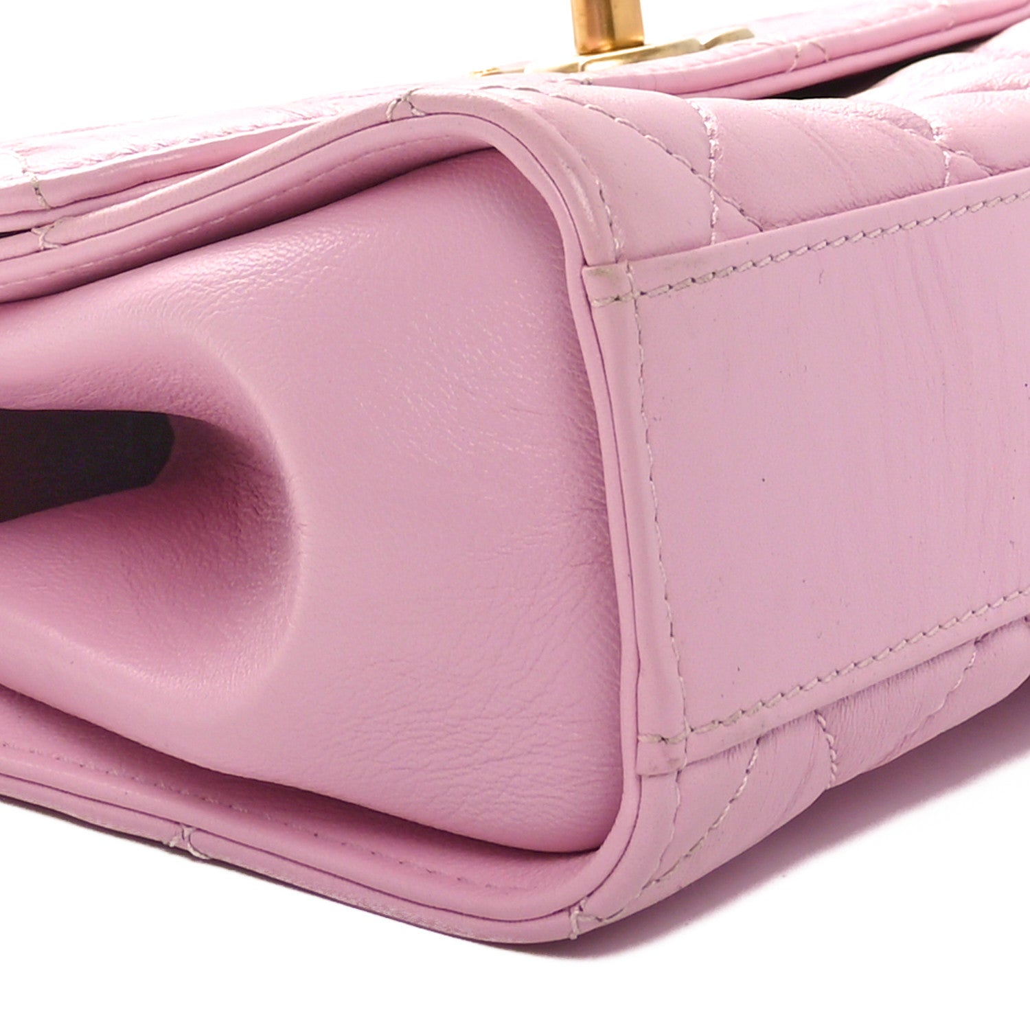 Chanel Crumpled Lambskin Quilted Mini CC Links Top Handle Flap Light Pink 8 of 9