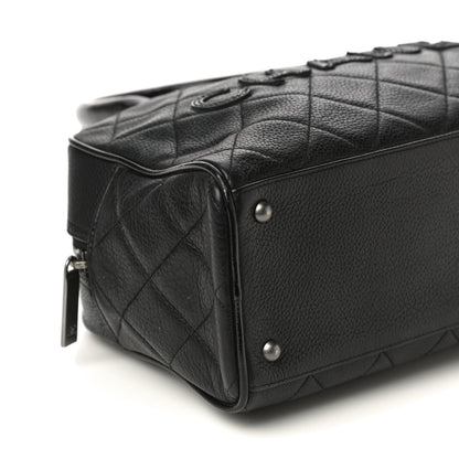 Chanel Caviar Patent Quilted Bowler Black 9 of 23