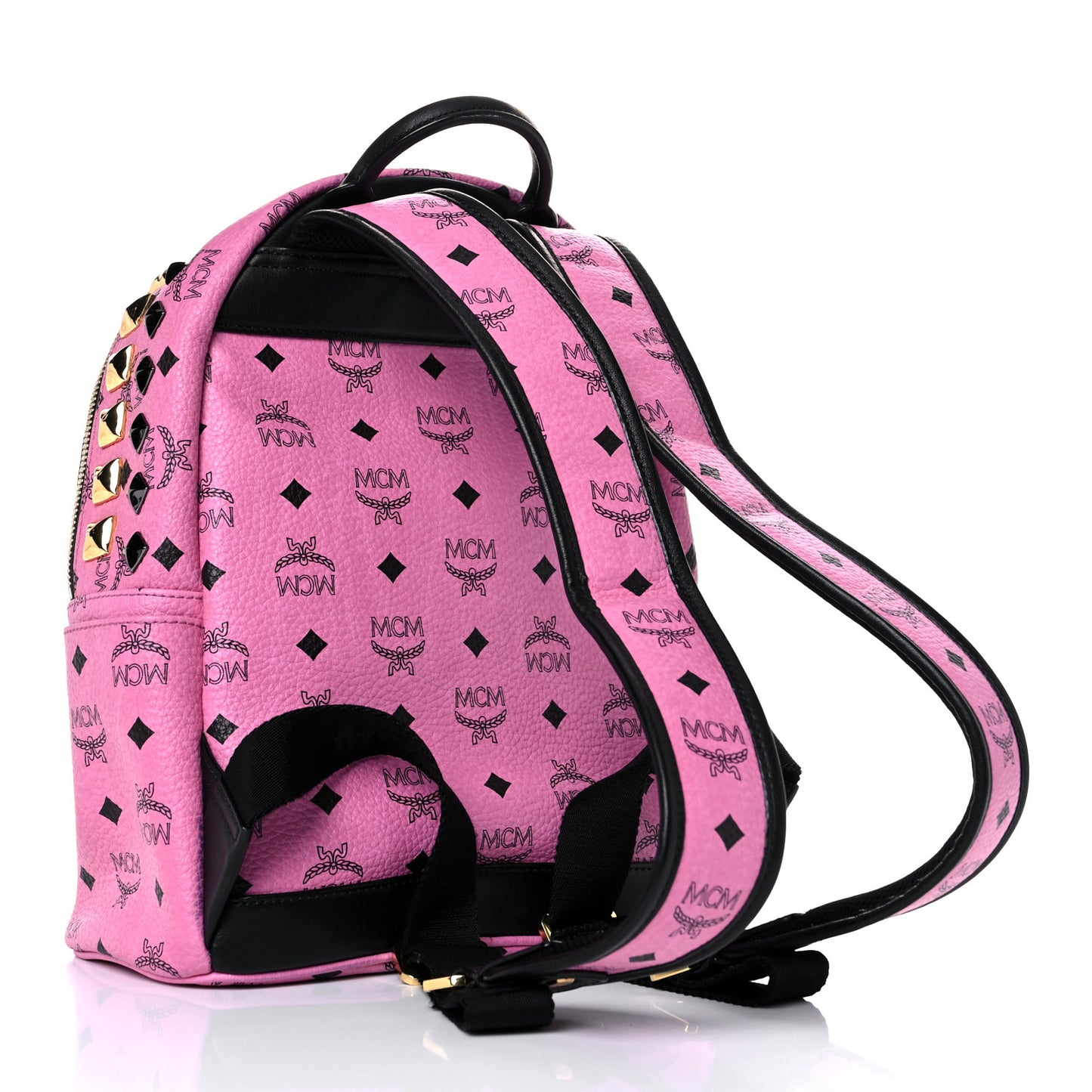 Visetos Studded Colorblock Small Stark Brock Backpack Pink Black