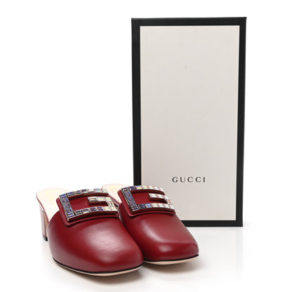 Gucci Malaga Kid Crystal Square G Madelyn Mules 38.5 Romantic Cerise 10 of 10