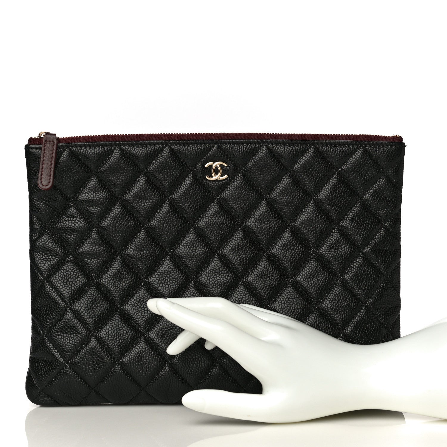 Chanel Caviar Quilted Medium Cosmetic Case Black 2 of 9