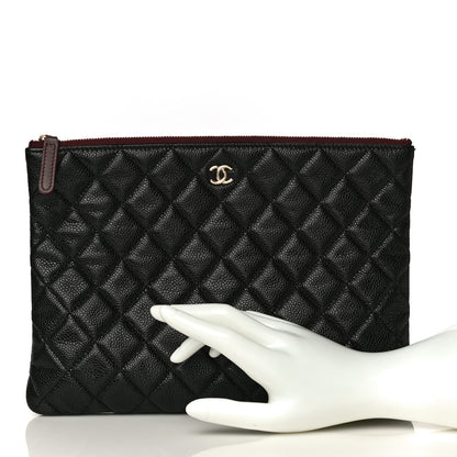 Chanel Caviar Quilted Medium Cosmetic Case Black 2 of 9