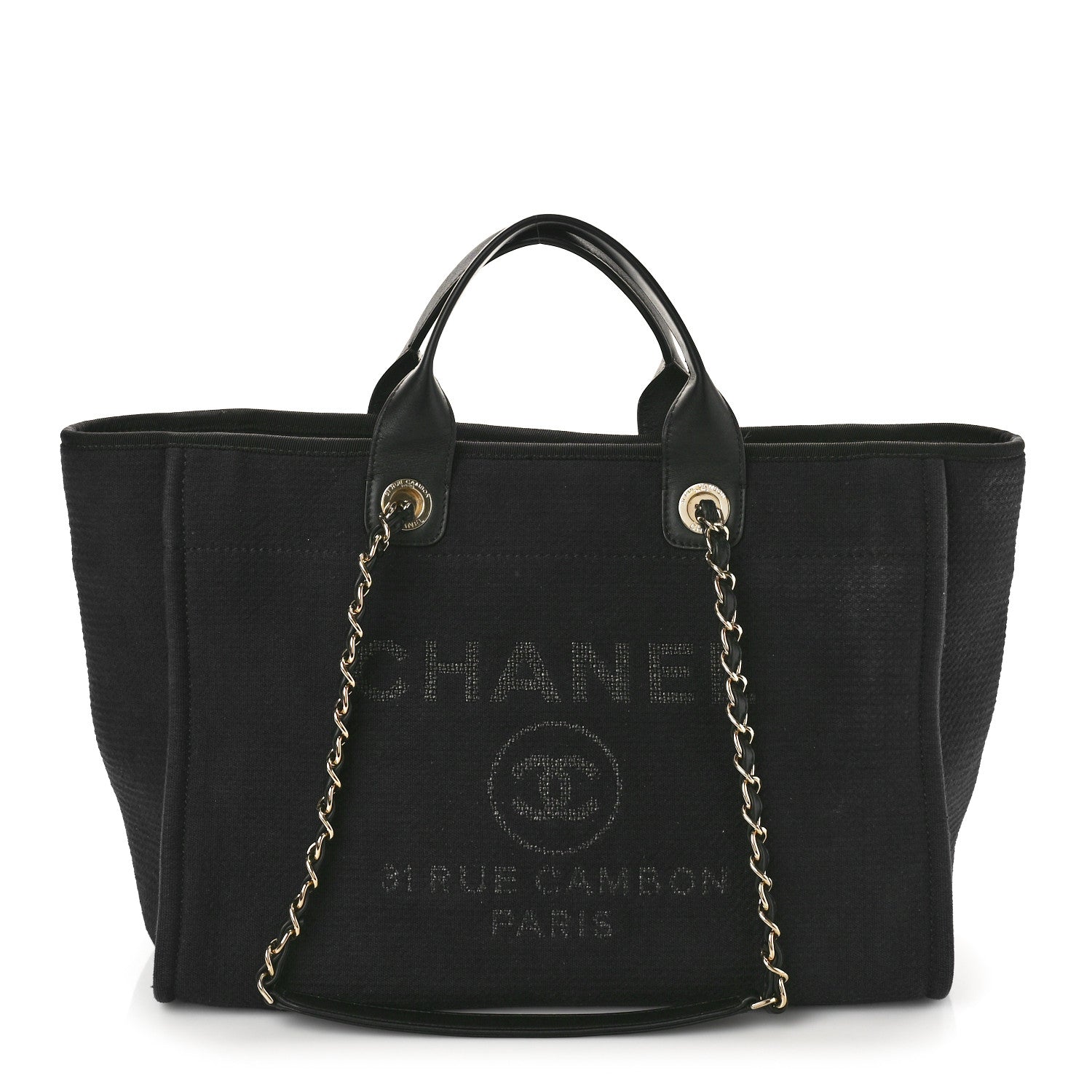 Chanel Mixed Fibers Large Deauville Tote Black 1 of 11