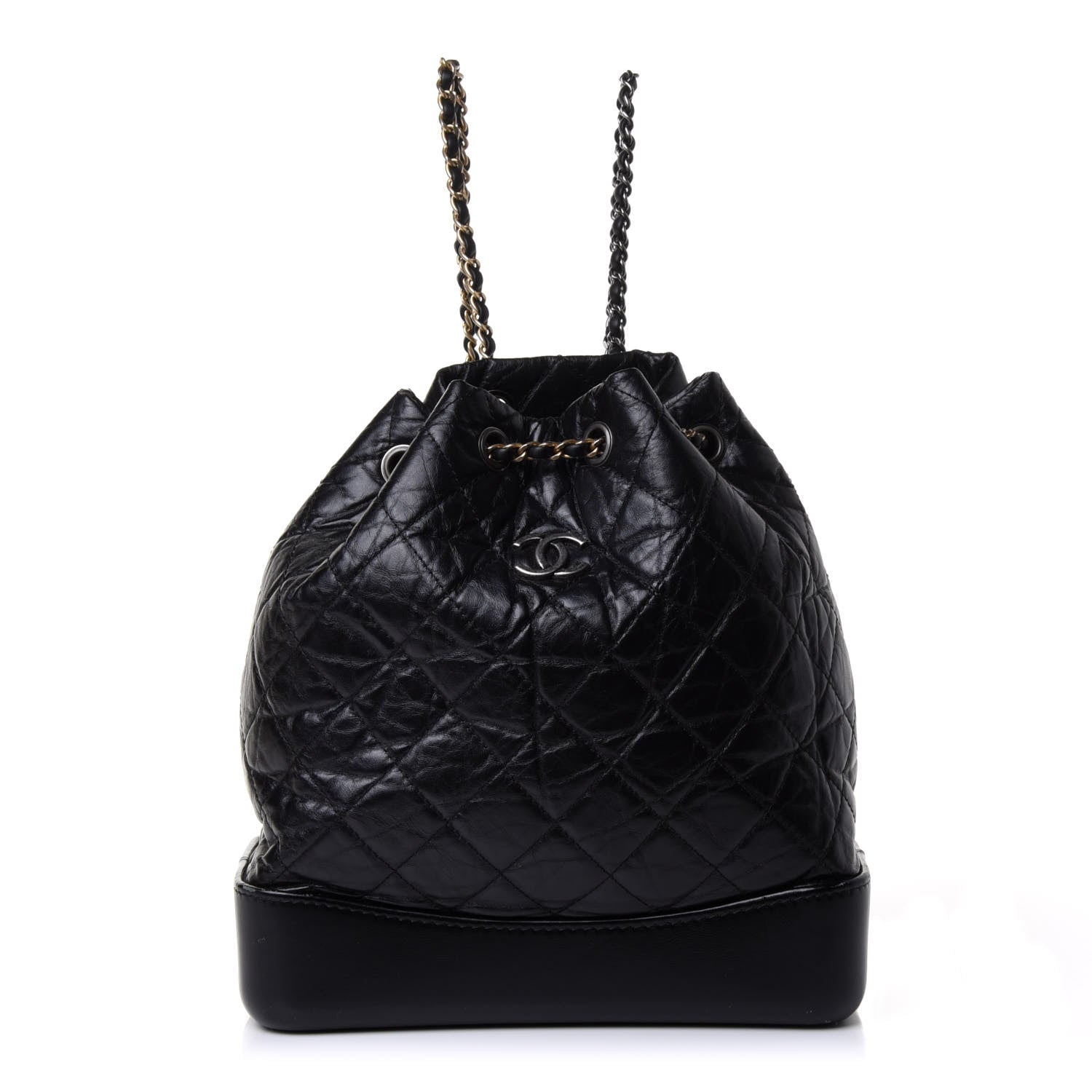 Chanel Aged Calfskin Quilted Gabrielle Backpack Black 1 of 4
