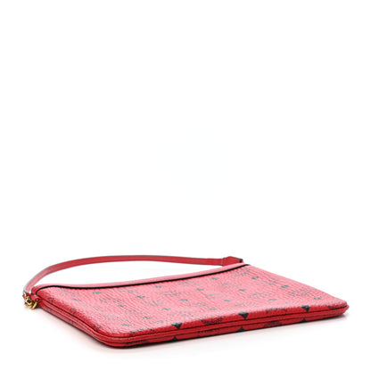 MCM Visetos Liz Shopper Tote Pouch Ruby Red 4 of 7