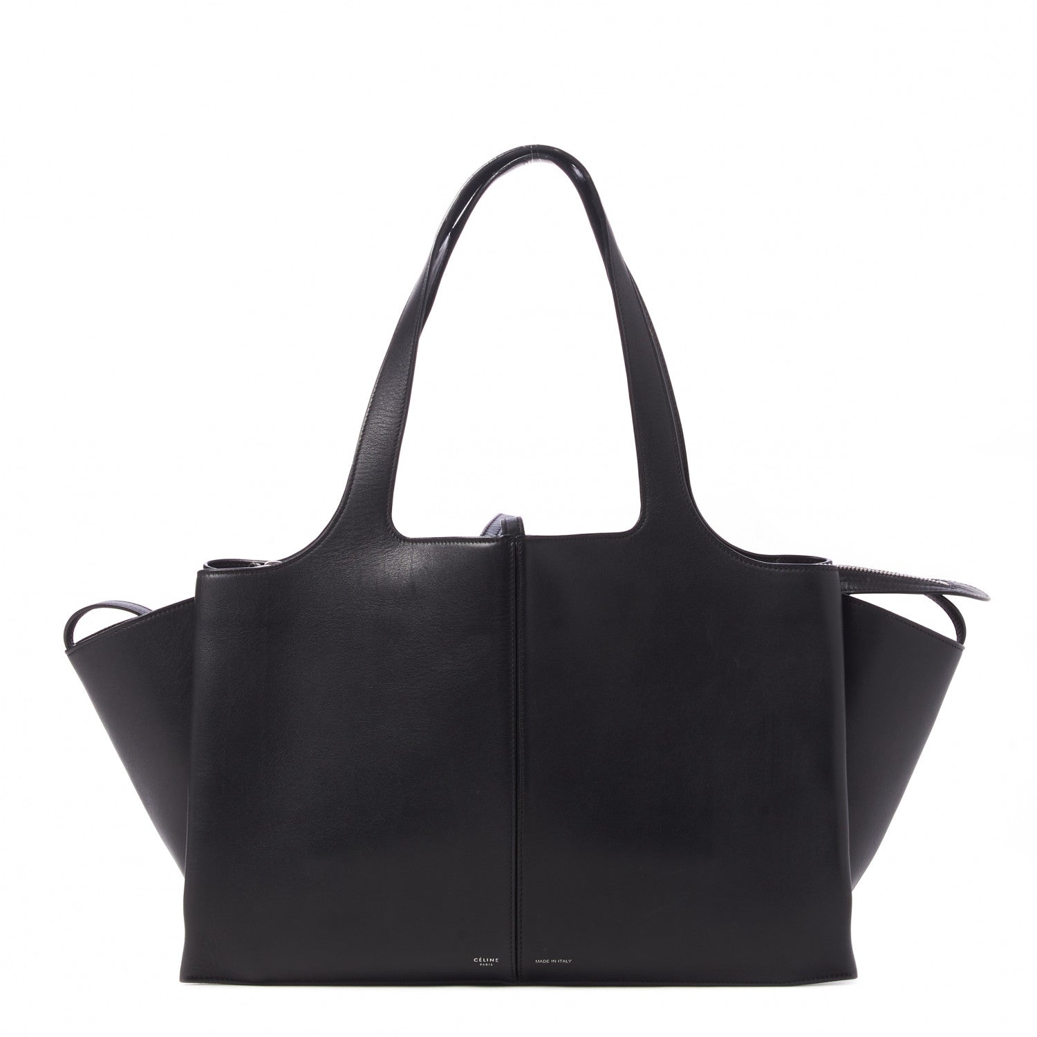 Celine Baby Grained Calfskin Medium Tri-Fold Bag Black 1 of 9