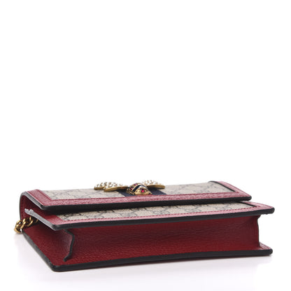 Gucci GG Supreme Monogram Web Queen Margaret Chain Wallet Red 3 of 9