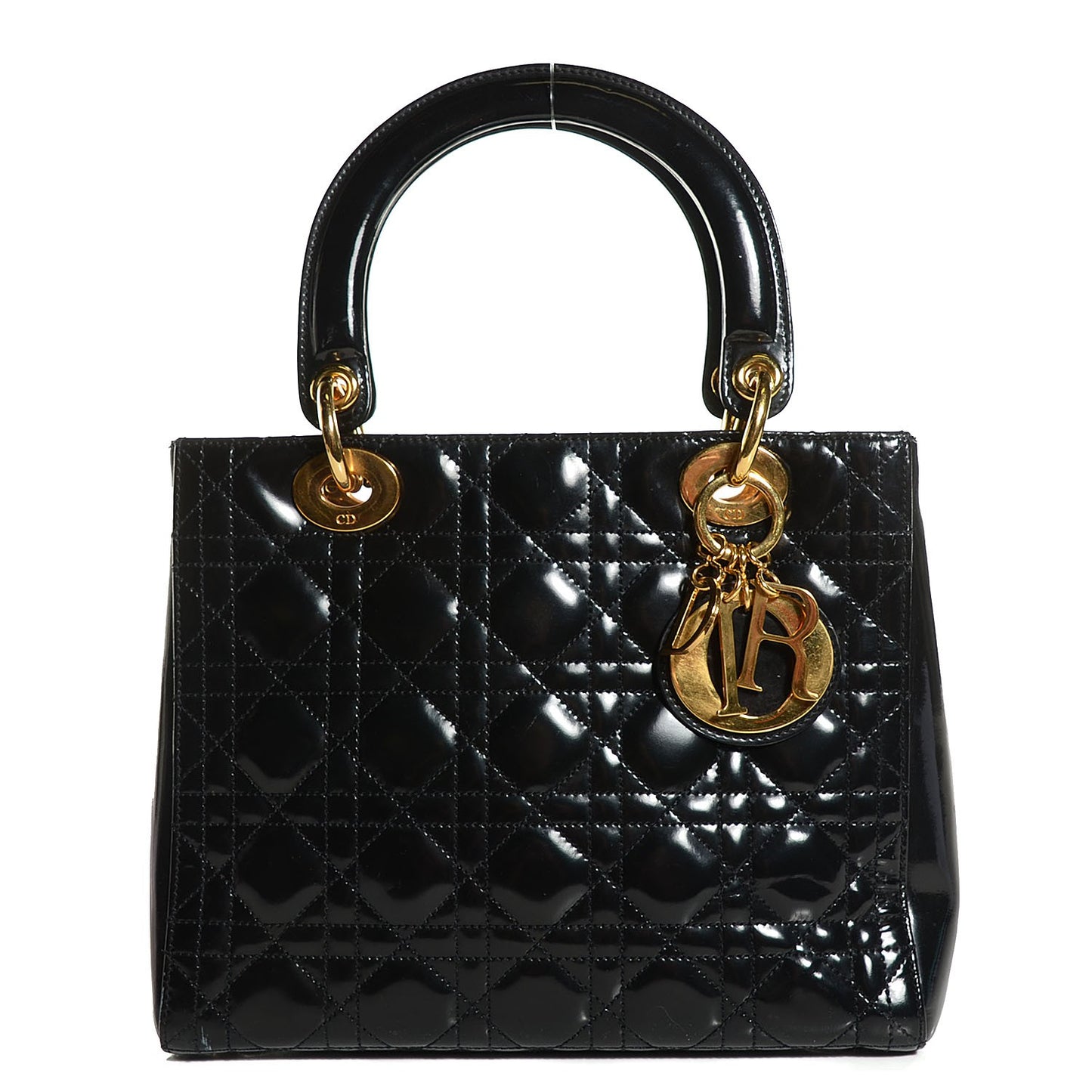 Patent Cannage Medium Lady Dior Black