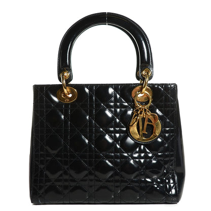 Christian Dior Patent Cannage Medium Lady Dior Black 1 of 8