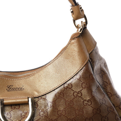 Gucci Crystal Monogram Large D Gold Hobo Gold 11 of 18