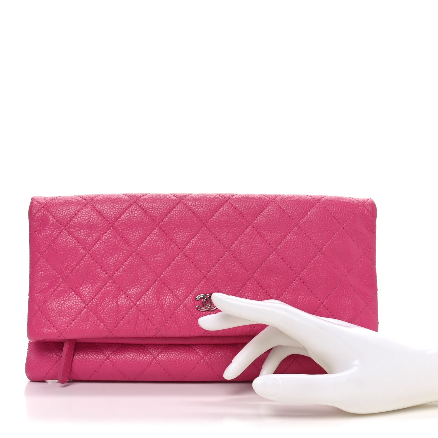 Chanel Caviar Quilted CC Beauty Clutch Pink 2 of 9