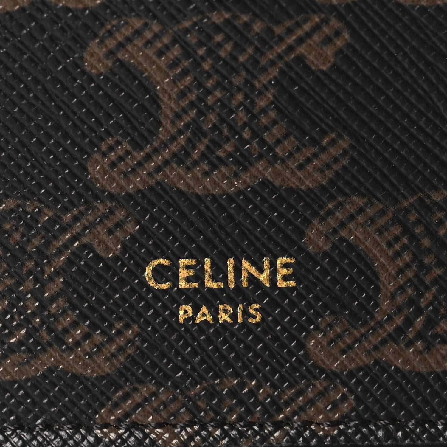 Celine Triomphe Canvas Lambskin Wallet On Strap Tan 6 of 11