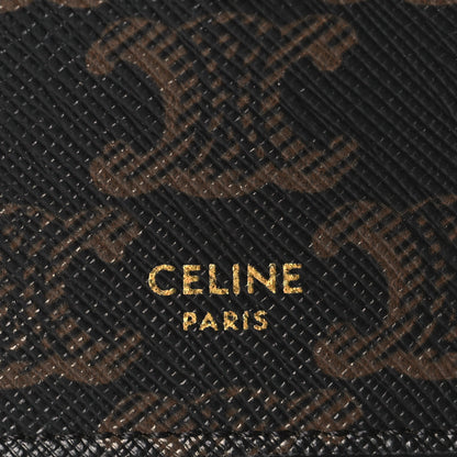 Celine Triomphe Canvas Lambskin Wallet On Strap Tan 6 of 11