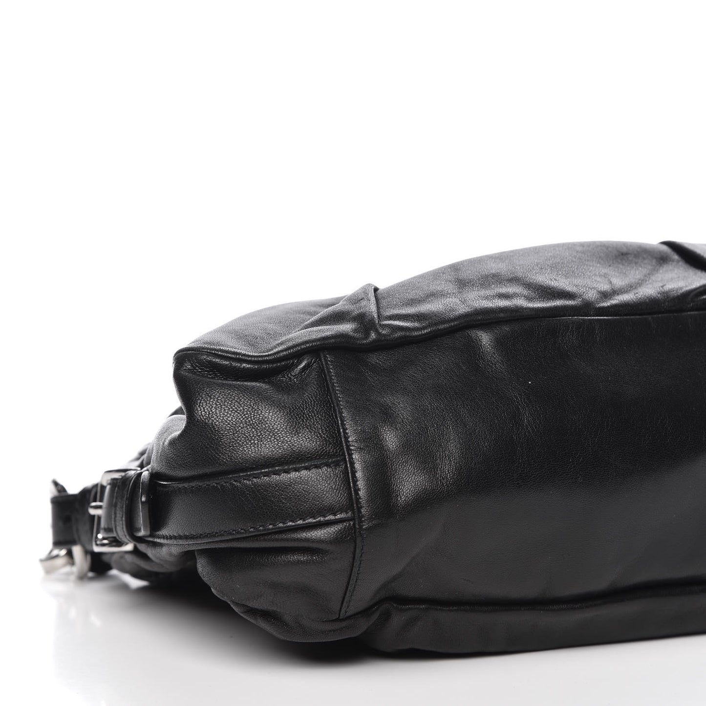 Nappa Drapes Shoulder Bag Nero Black