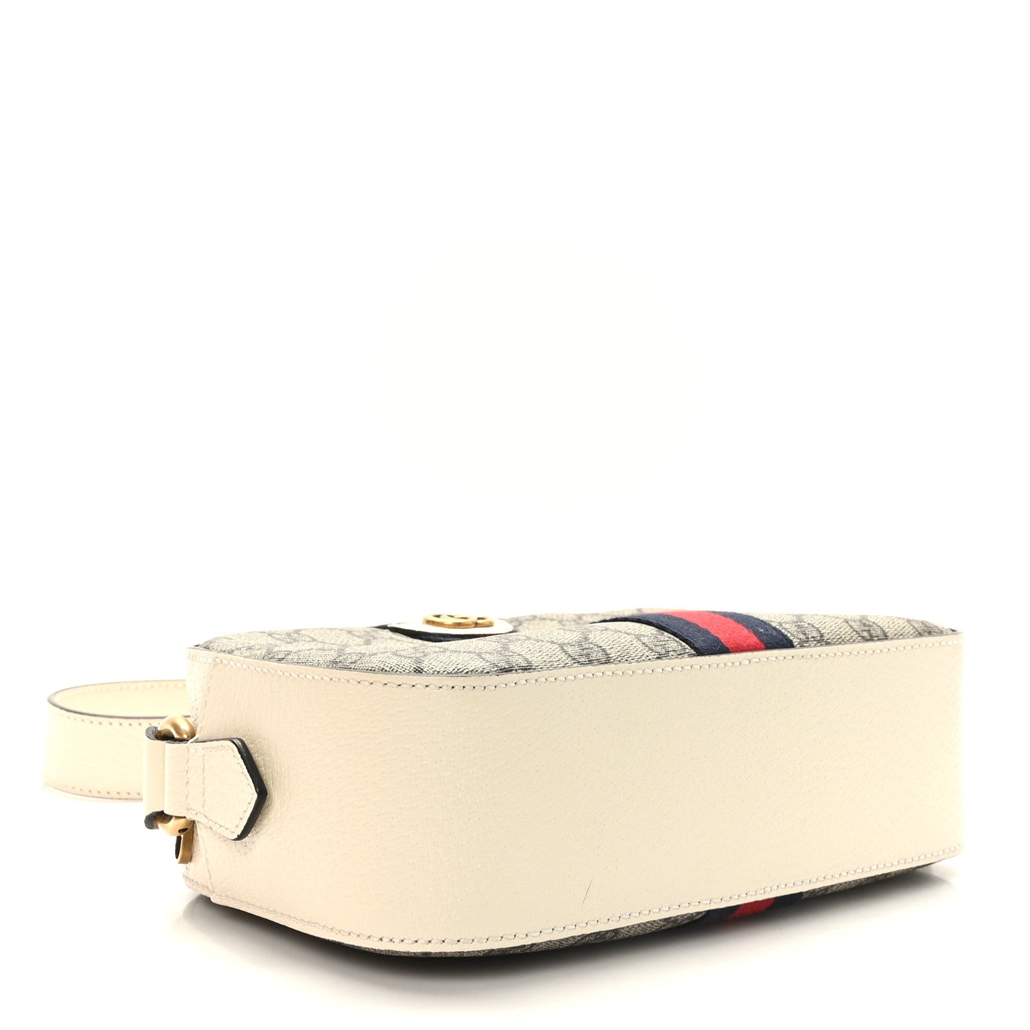 Gucci GG Supreme Monogram Textured Calfskin Web Small Ophidia Camera Bag Beige Ebony Mystic White 4 of 8