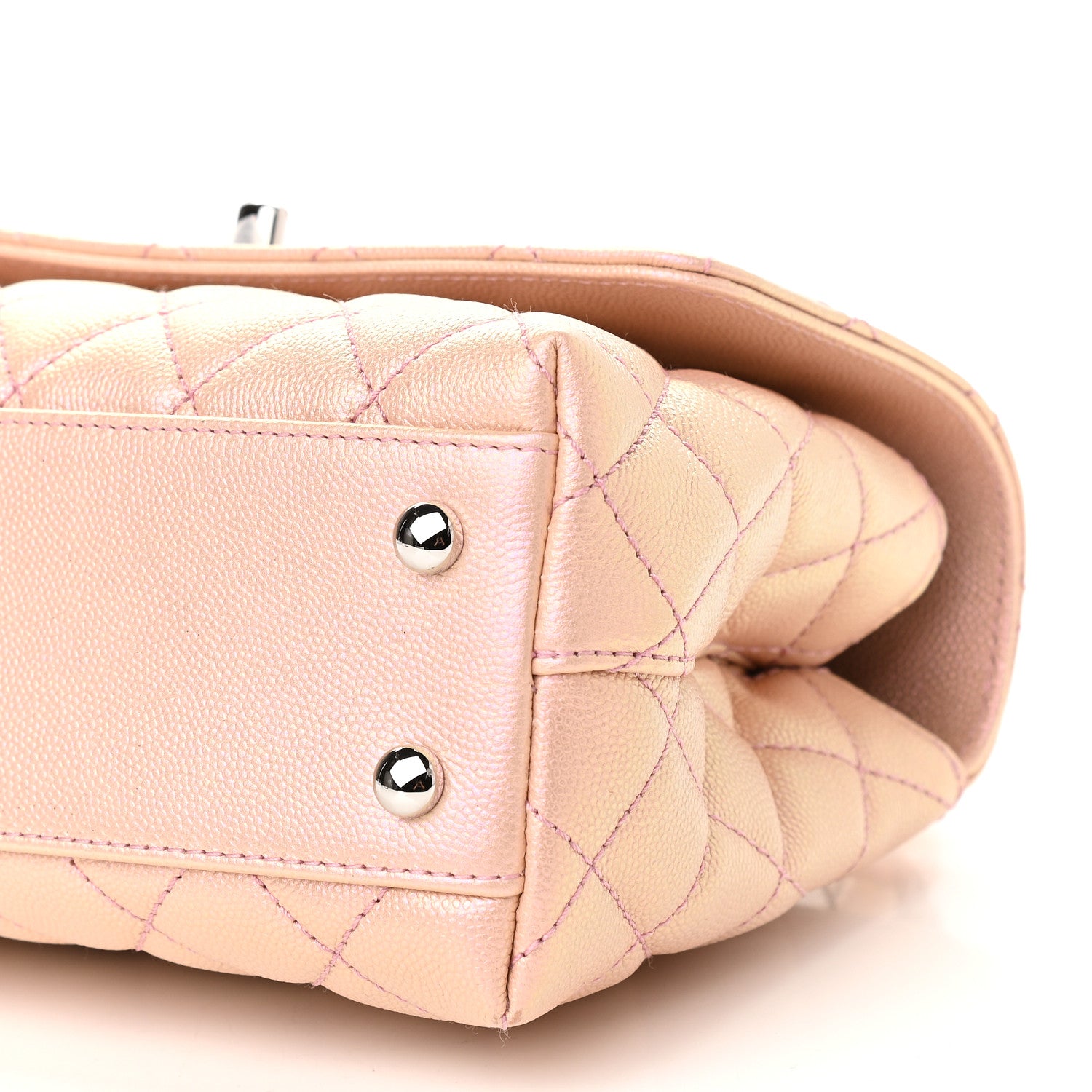 Chanel Iridescent Caviar Quilted Mini Coco Handle Flap Pink 9 of 9