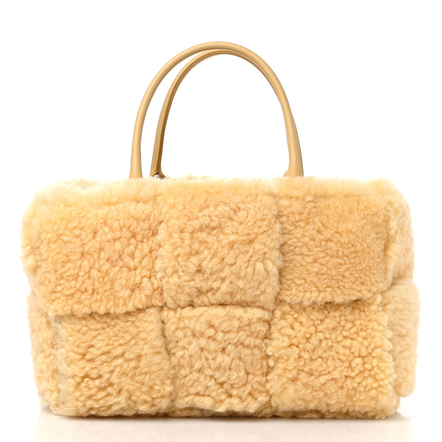 Bottega Veneta Shearling Small Intrecciato Arco Tote Teddy 3 of 9