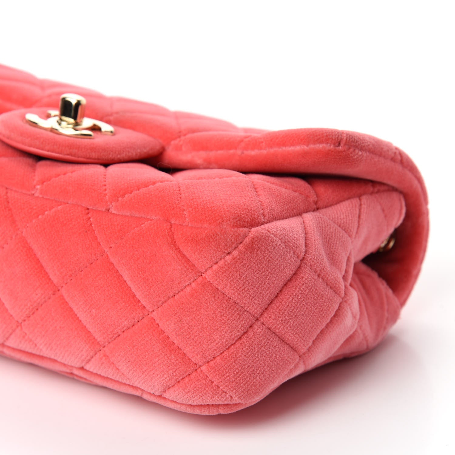 Chanel Velvet Quilted Mini Rectangular Pearl Crush Flap Pink 7 of 12
