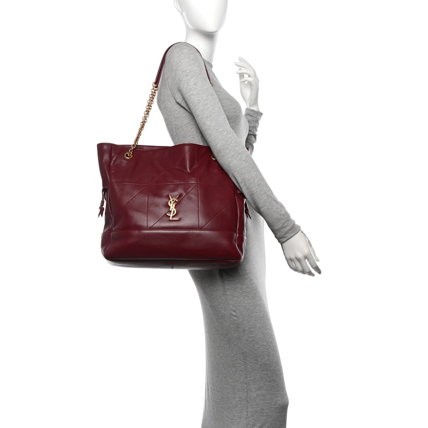 Lambskin Medium Jamie Shopping Tote Bordeaux