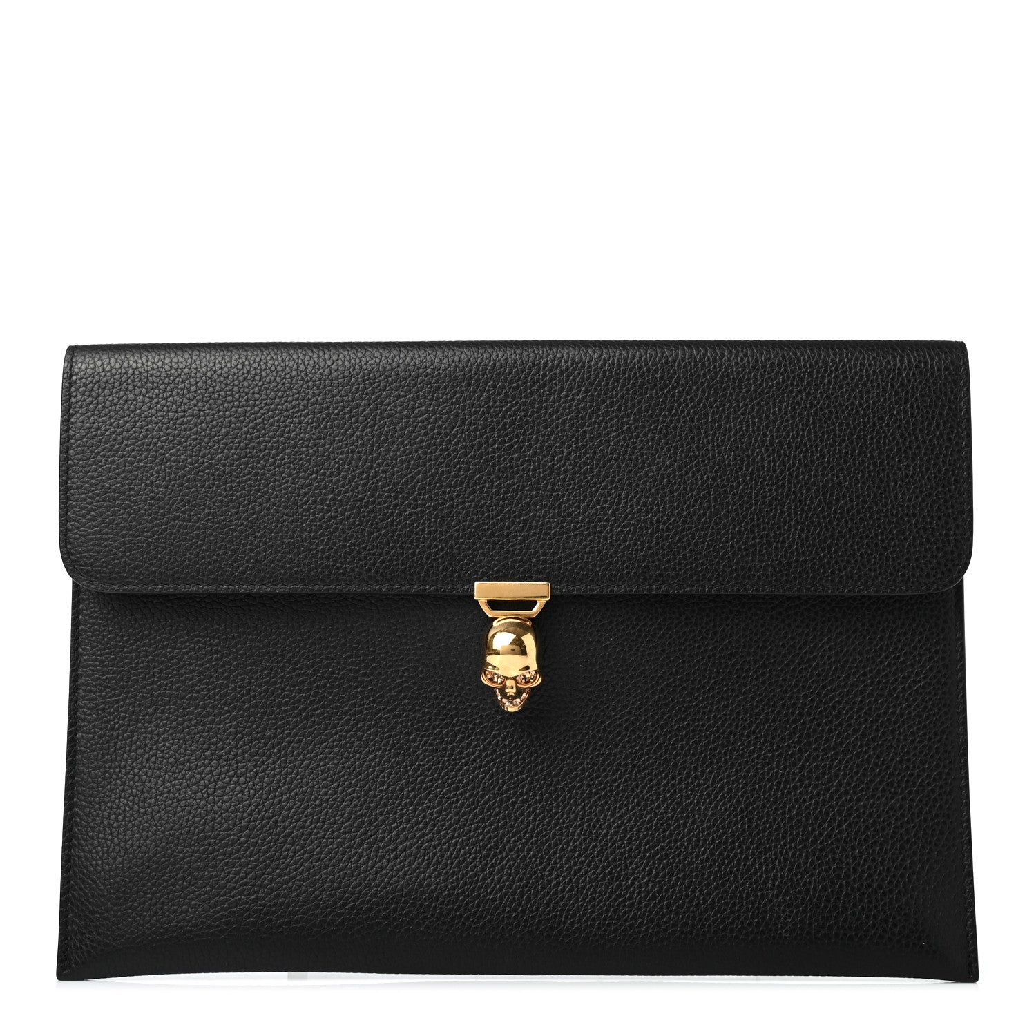 Alexander McQueen Calfskin Skull Envelope Clutch Black 1 of 4