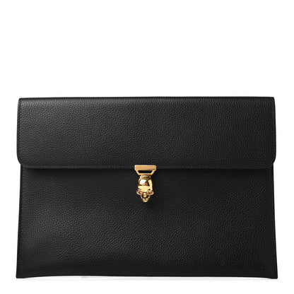 Alexander McQueen Calfskin Skull Envelope Clutch Black 1 of 4