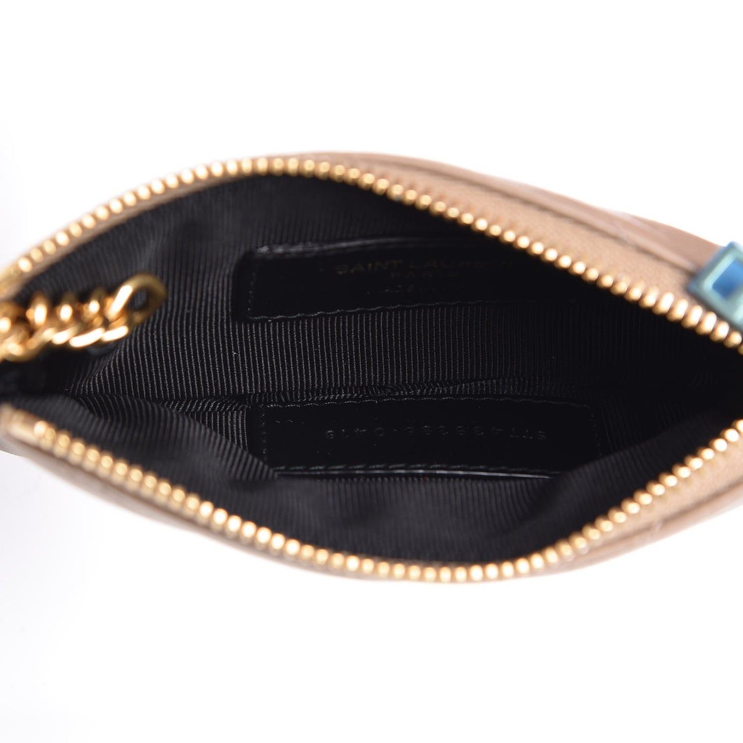 Calfskin Matelasse Monogram Key Pouch Light Taupe